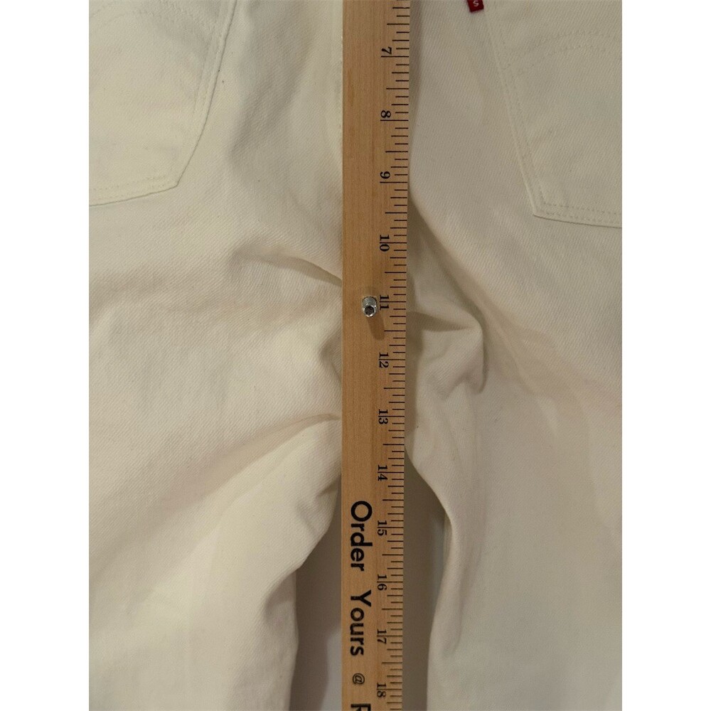 Levi’s Classic Straight Jeans Womens Size 12 White Mid Rise W31 L30 - Picture 8 of 10